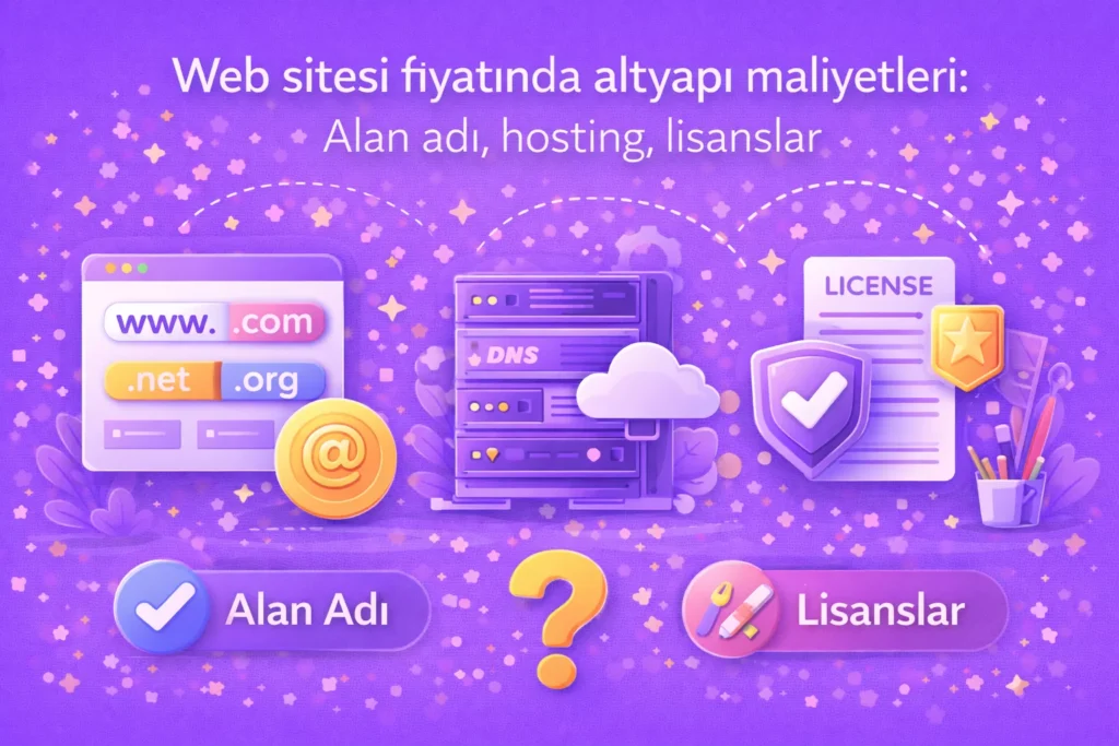 web sitesi fiyatında altyapı maliyetleri